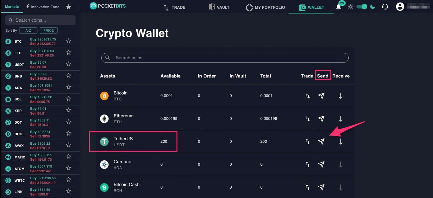 crypto transfer status