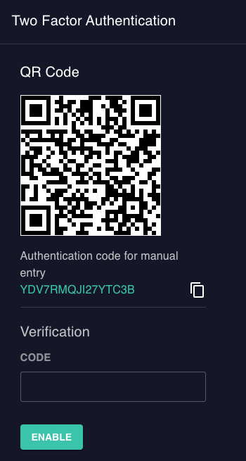 Two Factor Authentication (2FA)