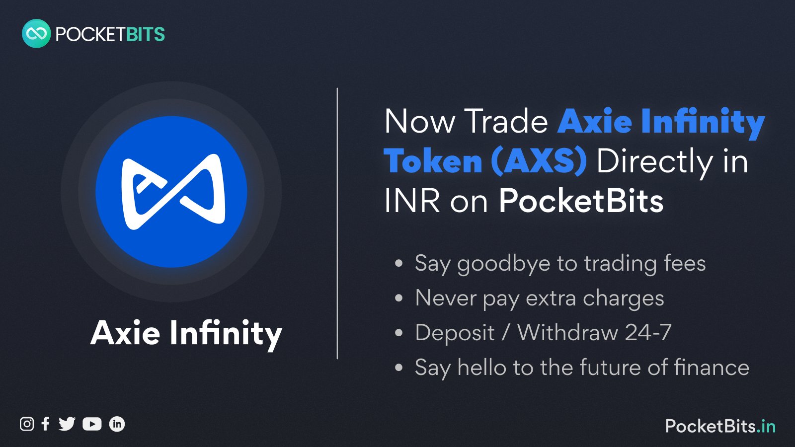 BUY Axie Infinity (AXS) in INR on PocketBits!