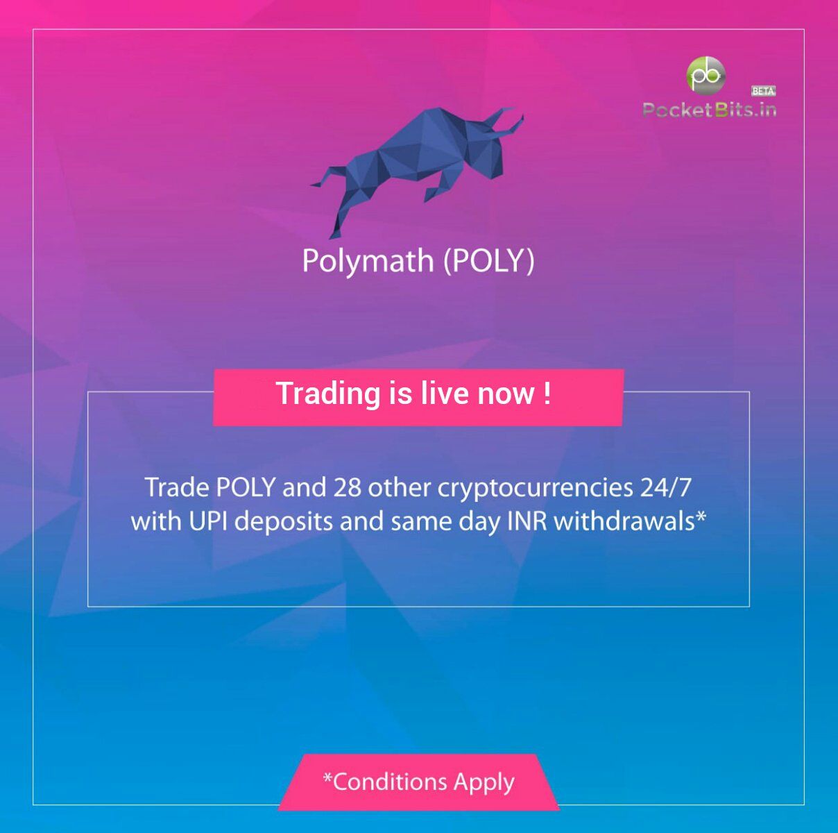 BUY Polymath (POLY)in INR on PocketBits!