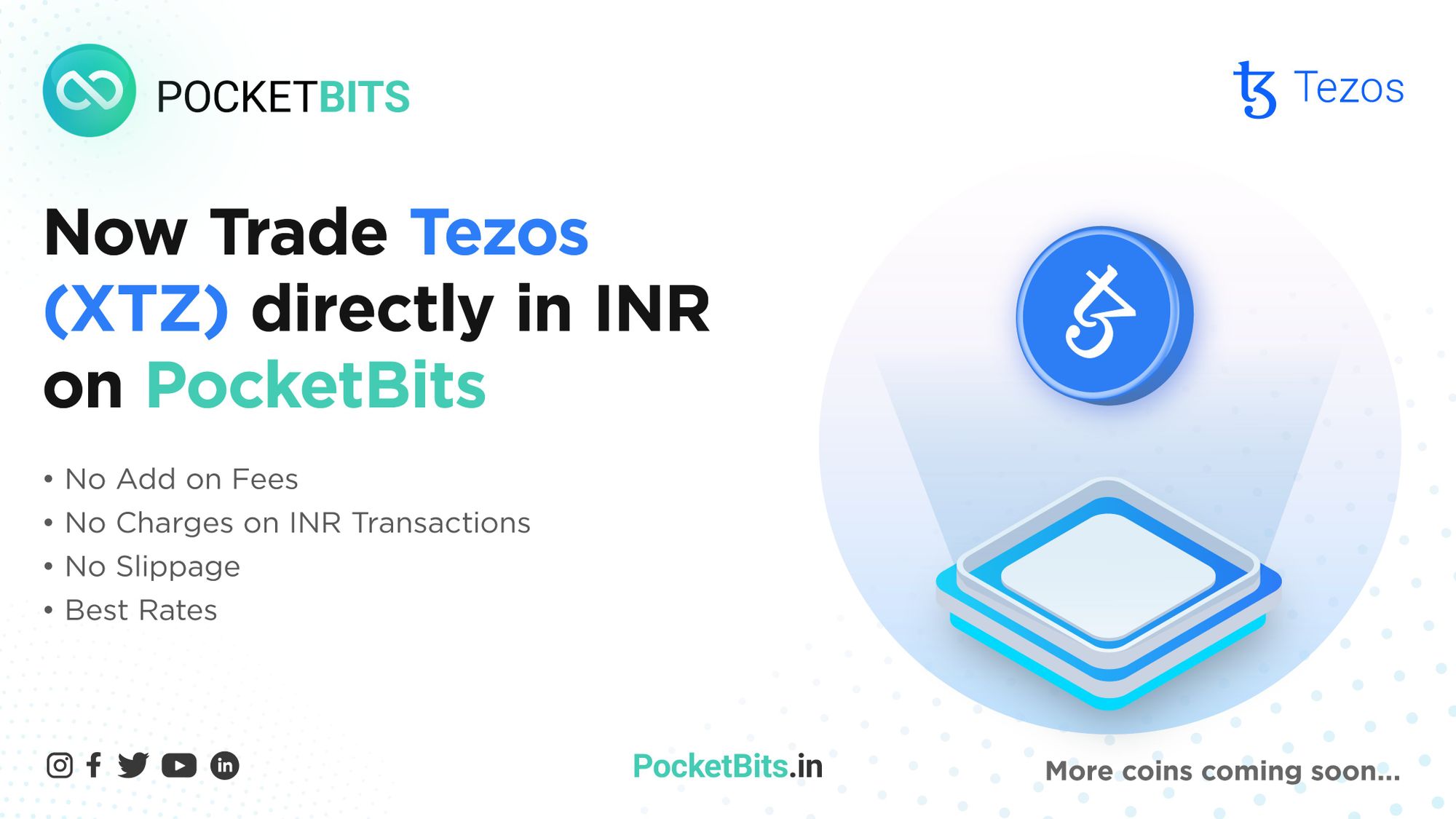 BUY Tezos (XTZ) in INR on PocketBits!