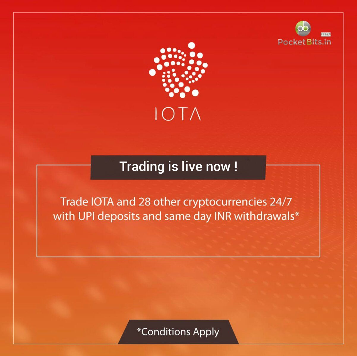 BUY IOTA (MIOTA) in INR on PocketBits!