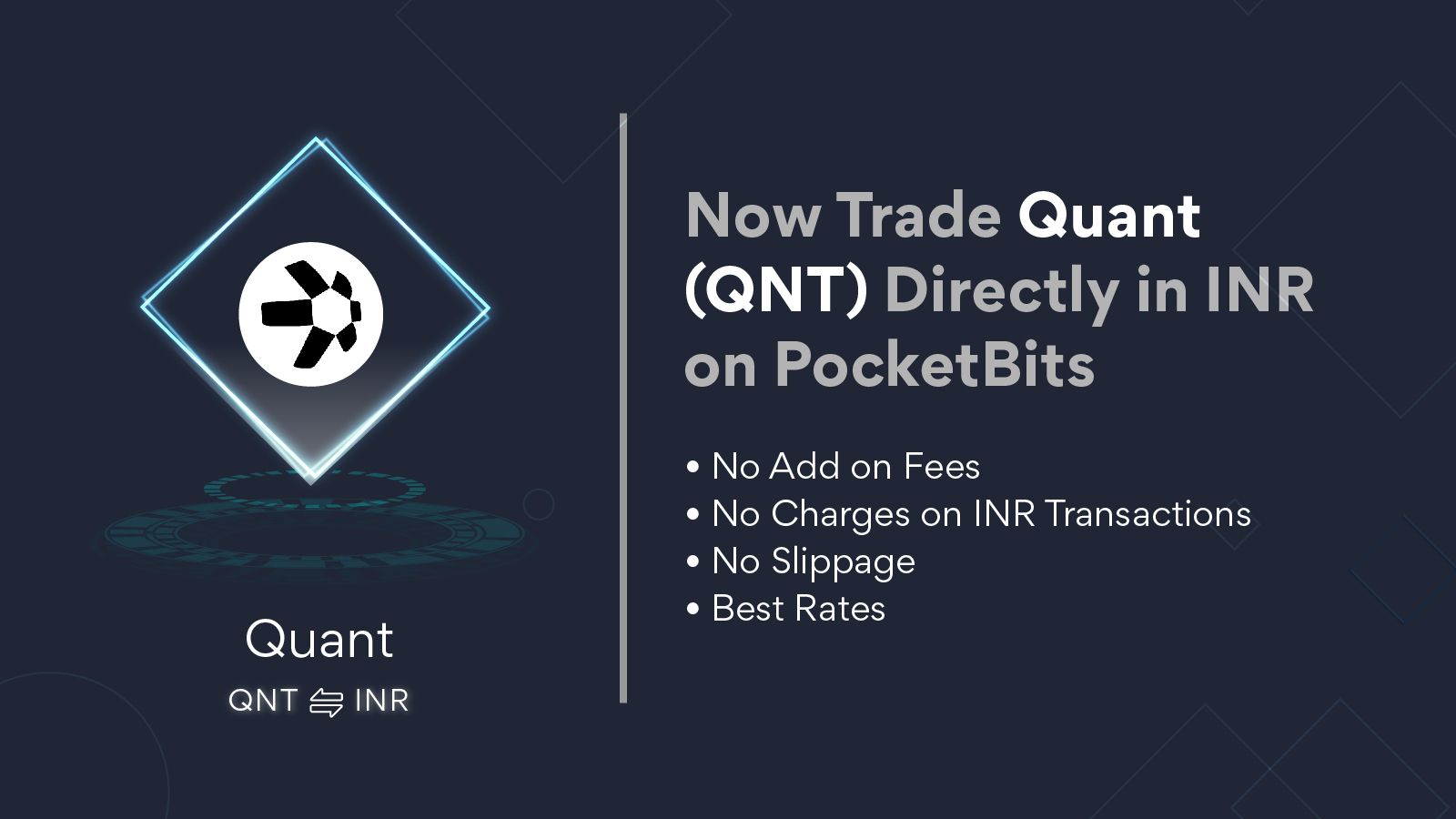 BUY Quant (QNT) in INR on PocketBits!