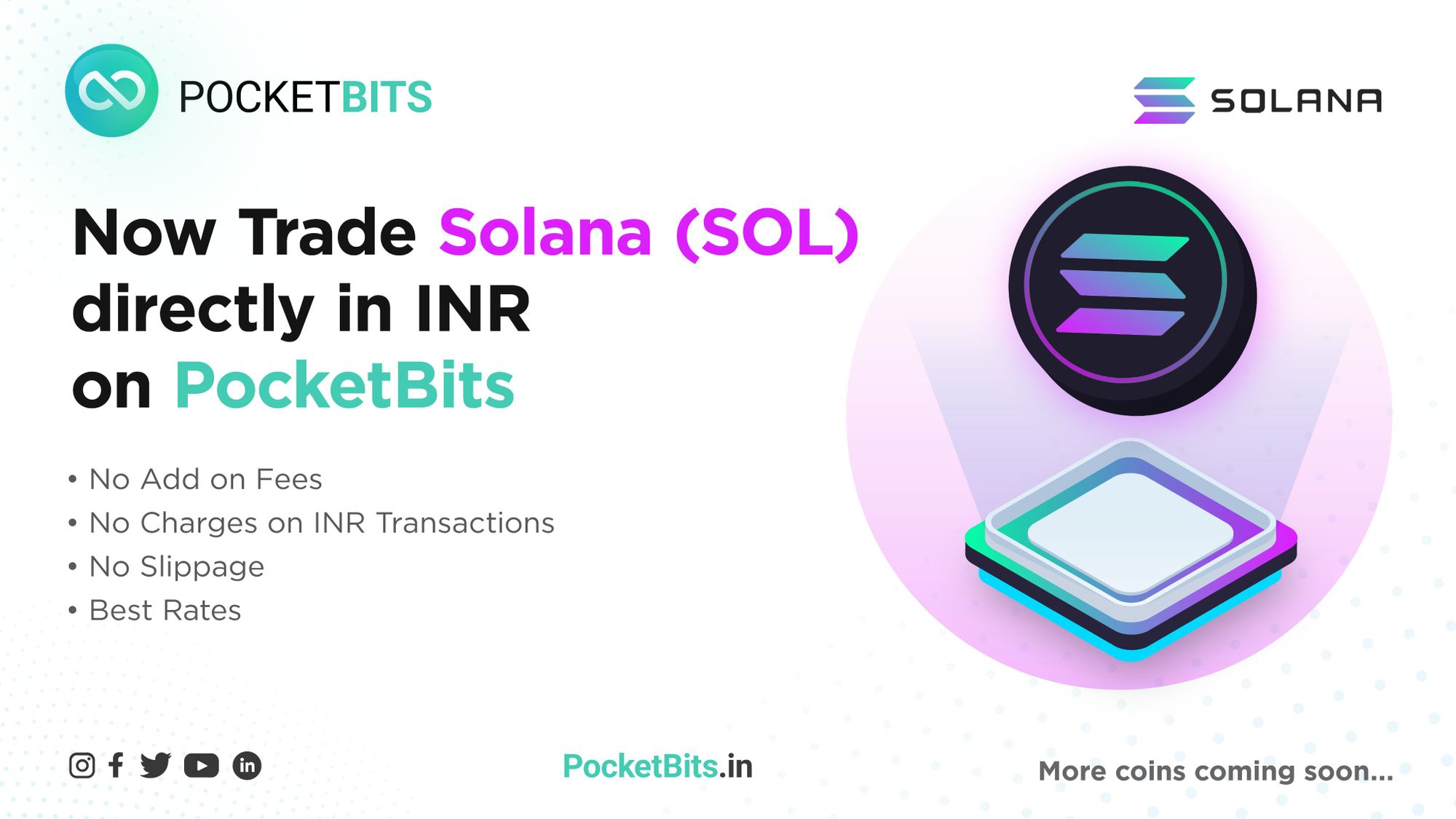 BUY Solana (SOL) in INR on PocketBits!