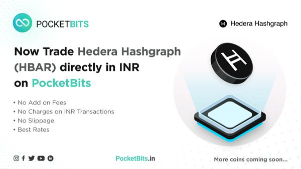 BUY Hedera Hashgraph (HBAR) in INR on PocketBits!